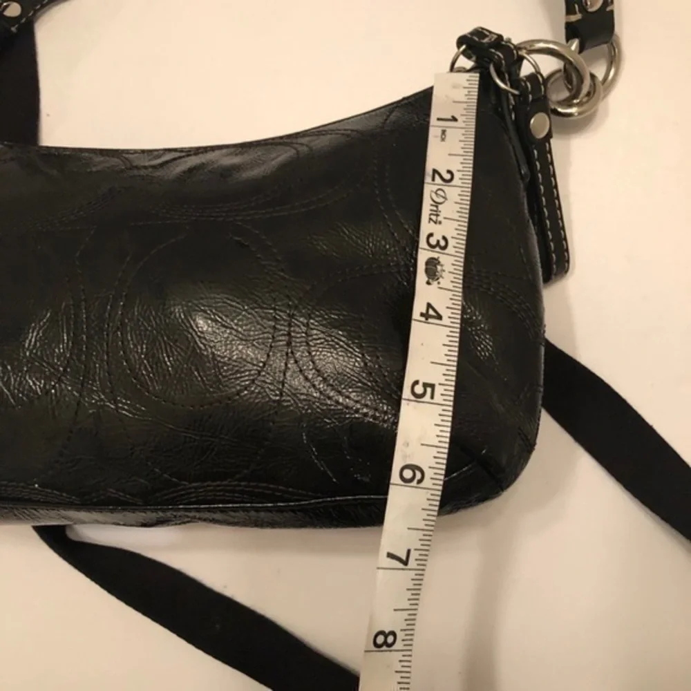 Coach stitched patent leather convertible bag